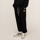 ジッパーロジックフラワーベアホワイトクリップジョガーパンツ/[UNISEX] Zipper Logic Flower Bear White Clip Jogger Pants_Black