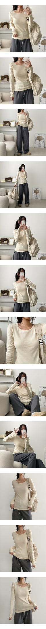 Langto Basic Slim Long-Sleeved T-Shirt