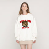 [UNISEX] Big Real Leopard Font White Clip Sweatshirt (6654940282998)
