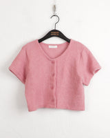 Muran brush fur short sleeve cardigan
