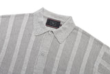 パンチングニットカラーカーディガン/PUNCHING KNIT COLLAR CARDIGAN_LIGHT GREY