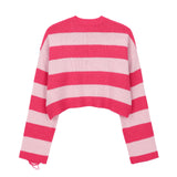 0 2 Lambs Wool Crop Stripe Knit - PINK (6626815180918)