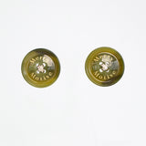 ボタンピアス/Merry,Motive signature button earring (Khaki)