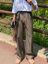 マインミニマルツータックワイドスラックス