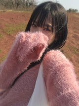 Hairy round knit t