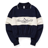COLOR BLOCK COLLAR SWEATSHIRT_NAVY