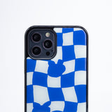 チェッカーボードエポキシアイフォンケース/CheckerBoard BLUE Epoxy Case