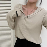 [Bellide made] Chalang snap ribbed T-shirt