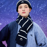 ドルフィンストライプニットマフラー / Dolphin stripe knit muffler