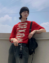 デアクションペイントハーフニット Tシャツ(3 color)