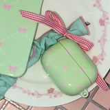 ビンテージリボンエアポッズケース / vintage ribbon airpods case (green)