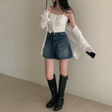 [Bellide made] Vintage Wood Washing Denim Shorts
