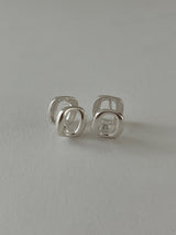 [92.5silver] donut one-touch earrings