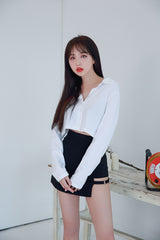 オープニングクロップドシャツ / HI (8285) opening cropped shirt