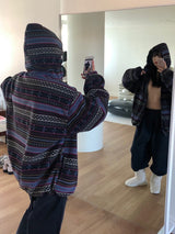 Euclid pattern hood zip up