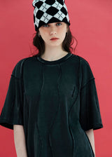 ダイウェーブオーバーロックTシャツ / チャコール