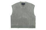 ツートーンリブニットベスト / TWO TONE RIB KNIT VEST_GREEN