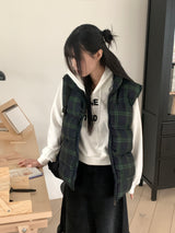 レンティルオーバーフィットウェロンチェックパッデッドベスト