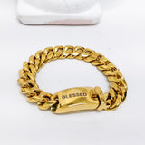 [BLESSEDBULLET]STEEL LINE CRUVE CHAIN BRACELET_ANTIQUE SILVER/ANTIQUE GOLD (6563026436214)