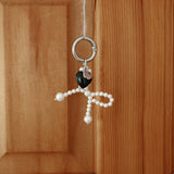 ribbon keyring - black.