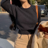 [BELLIDE MADE]Moment rag and raglan cropped knitwear