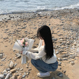 [Bellide made] Soft loose V-neck knitwear
