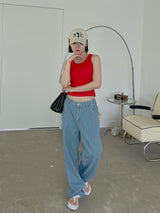 ストライプバンディングデニムパンツ/striped banding denim pants