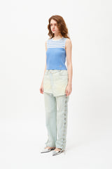 スモールチェリーストライプニットベスト / SMALL CHERRY STRIPE KNIT VEST [SKY]