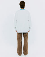 チケットマシンタイポスウェットシャツ/THICKET MACHINE TYPO SWEATSHIRT-WHITE MELANGE