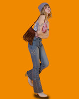 エンティックバタフライブーツカットデニムパンツ / entic butterfly bootscut denim pants