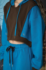 ラインクロップフーディー / LINE CROP HOODIE (BLUE)