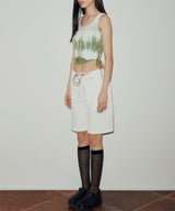 ダイドレースアップノースリーブ / DYED LACE-UP SLEEVELESS (GREEN)