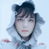バニーラッフルフーディー/0 7 bunny ruffle hood - GREY