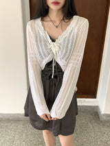 タッセルビーチウェアヴィンテージスカッシュニットカーディガン / Tassel Beachwear Vintage Scasi Knit Cardigan