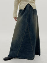 ビンテージデニムマクシスカート / Vintage Denim Maxi Skirt (Banding)