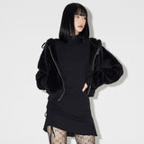 Zero Bear Crop zip-up [BLACK] (6638394376310)
