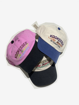 two tone vintage washing ball cap (Pink/Black)