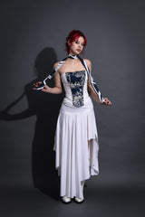 ASYMMETRIC SHIRRING SKIRT #WHITE