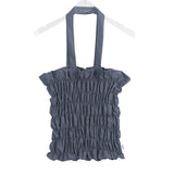 Wave smocking bag Ⅱ (grayish blue) (6657233453174)