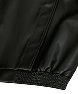 87-STAN028 [Vegan Leather] Multi Placket Leather Jacket Black
