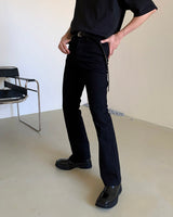セミブーツカットジーンズ/MG601 Semi boot cut black jeans
