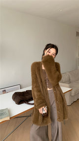 アンゴラカーディガン / brown angora cardigan