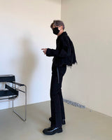 セミブーツカットジーンズ/MG601 Semi boot cut black jeans
