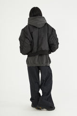 Incision snap cover wide denim pants