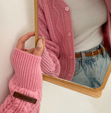 オールデイツイストVネックカーディガン / [Bellide made] All-Day Twist V-Neck Cardigan