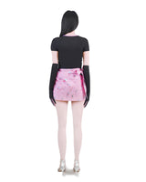 PINK COTTON TIE BELT MINI SKIRT (6624143081590)