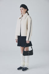 ダブルラップミニプリーツスカート / Double Lap Mini Pleated Skirt [Navy]