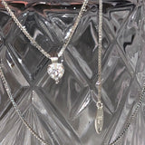 クラシックハートソリティアネックレス / Classic Heart Solitaire Necklace (SILVER)