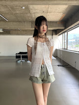 ビンテージウォッシングデニムショートパンツ / Betu Vintage Washing Denim Short Pants