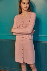 100% wool baby cable v neck cardigan&skirt_blush pink (6655906349174)